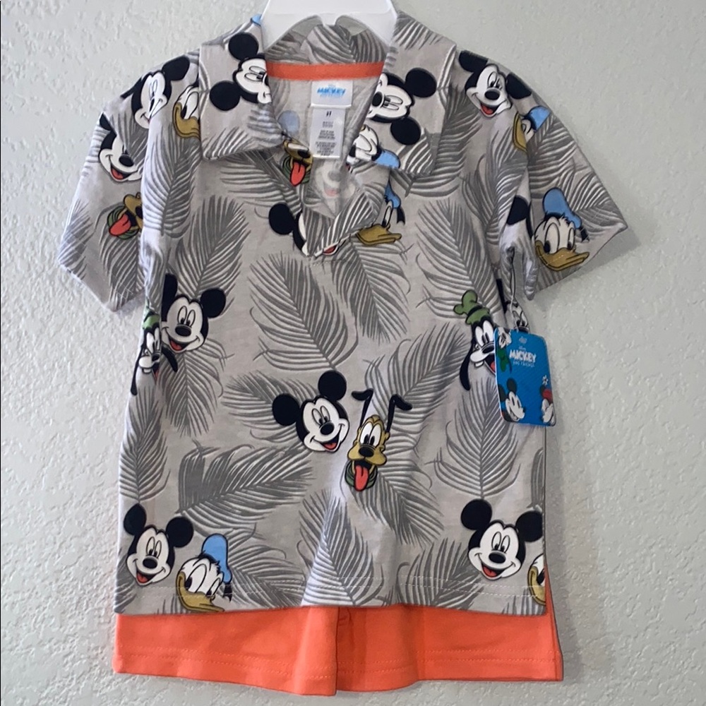 Disney Mickey Mouse Kids short set  - Gray and Orange